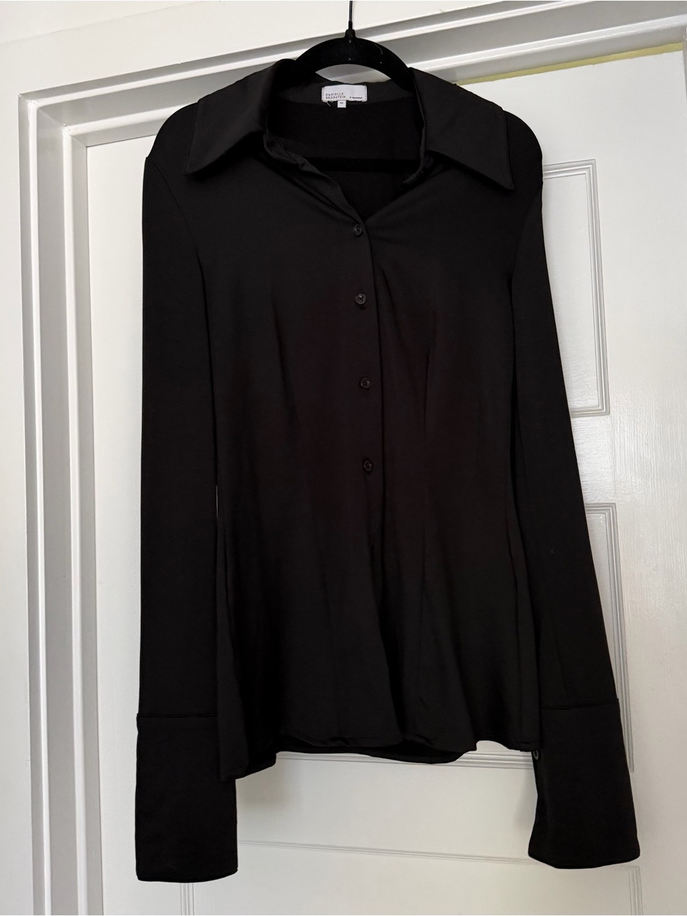 WeWoreWhat Black Button-Down Collared Long Sleeve Shirt